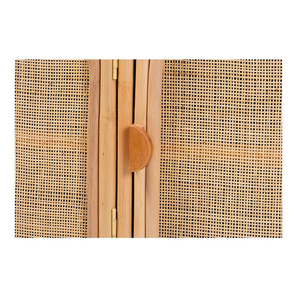 Evania Bohemian Natural Rattan 3-Door Storage Cabinet