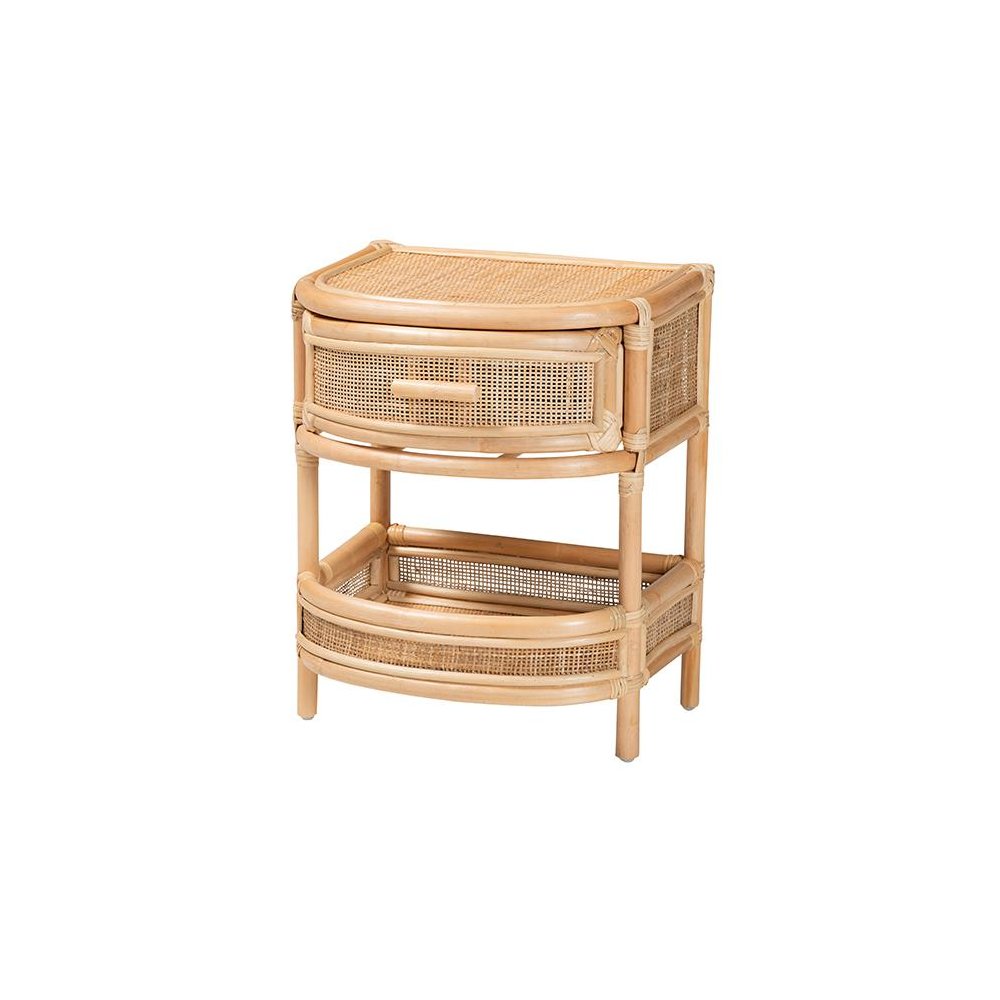 Divitia Bohemian Natural Rattan 1-Drawer Nightstand