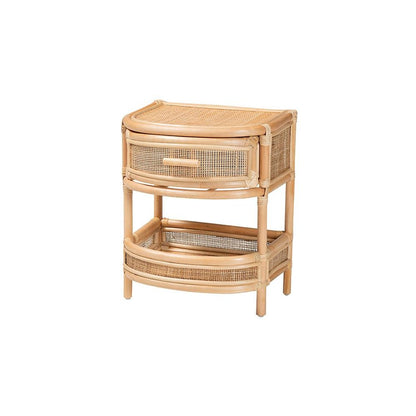Divitia Bohemian Natural Rattan 1-Drawer Nightstand