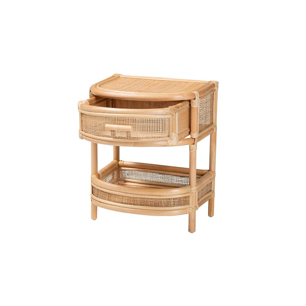 Divitia Bohemian Natural Rattan 1-Drawer Nightstand