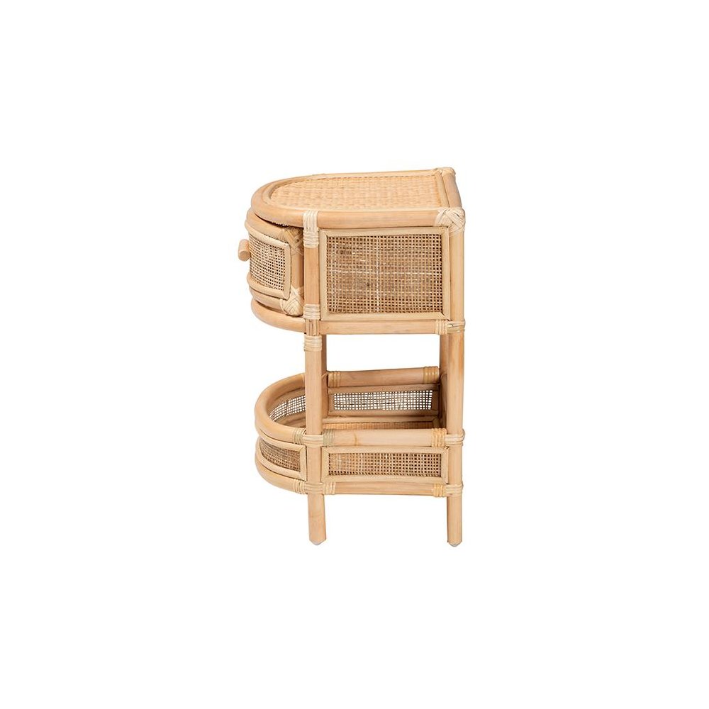 Divitia Bohemian Natural Rattan 1-Drawer Nightstand