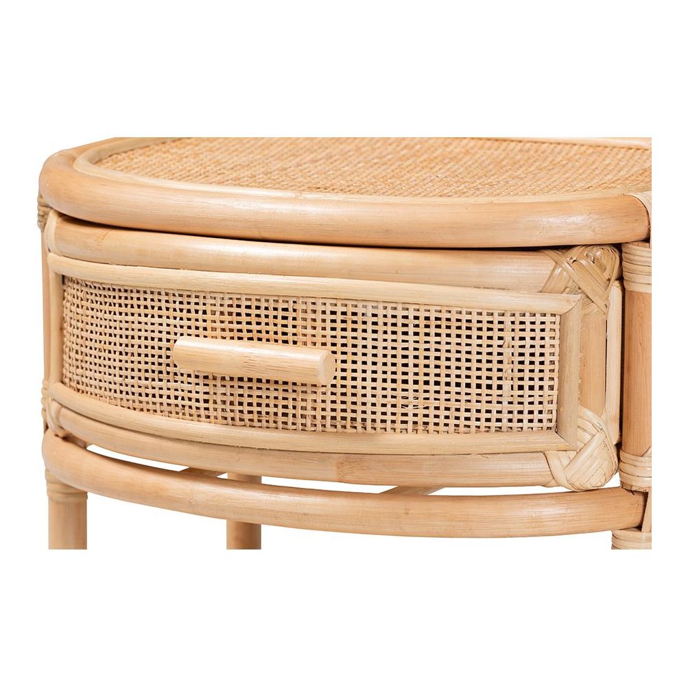 Divitia Bohemian Natural Rattan 1-Drawer Nightstand