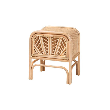 Carabella Bohemian Natural Rattan 1-Drawer Nightstand