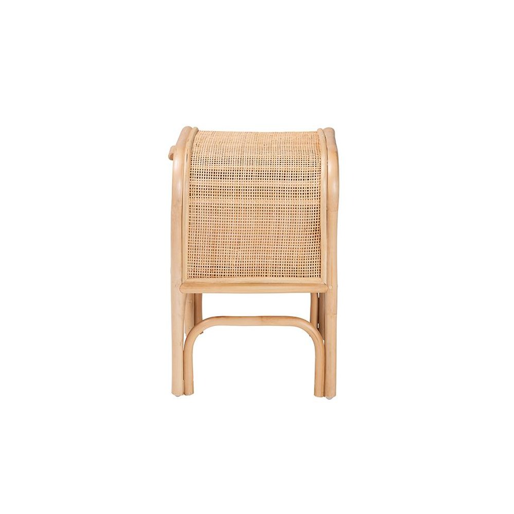 Carabella Bohemian Natural Rattan 1-Drawer Nightstand