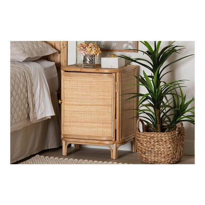 Kiara Bohemian Natural Rattan Nightstand