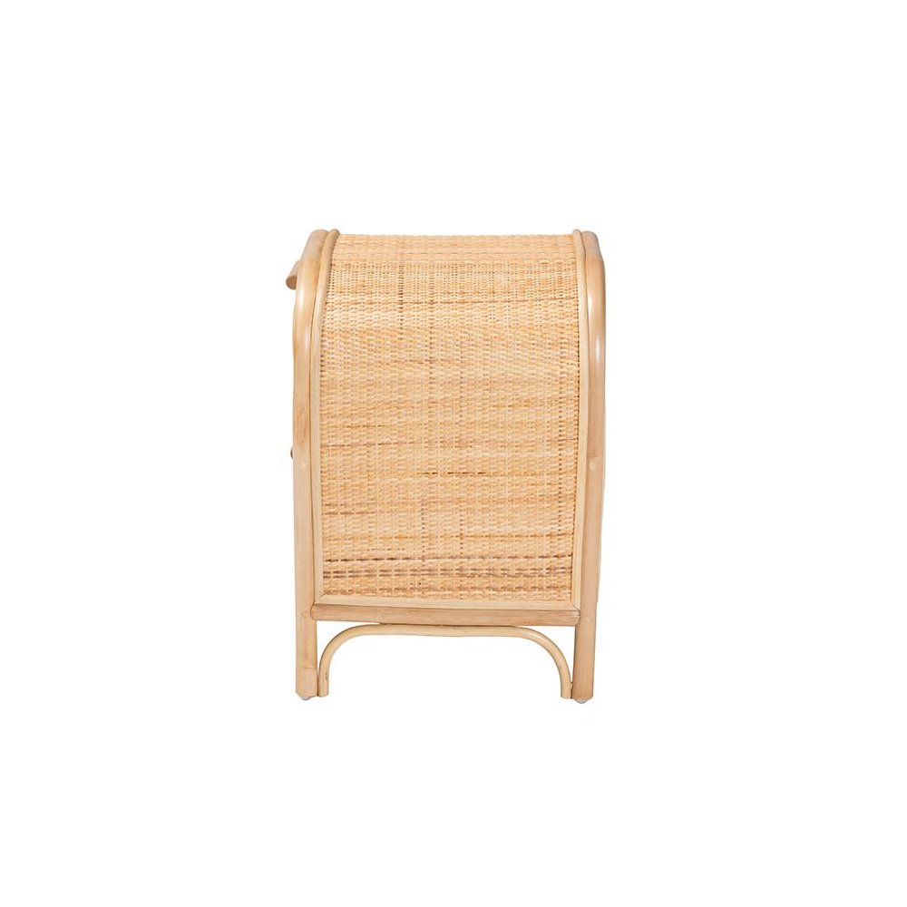 Adrika Bohemian Natural Rattan 2-Drawer Nightstand