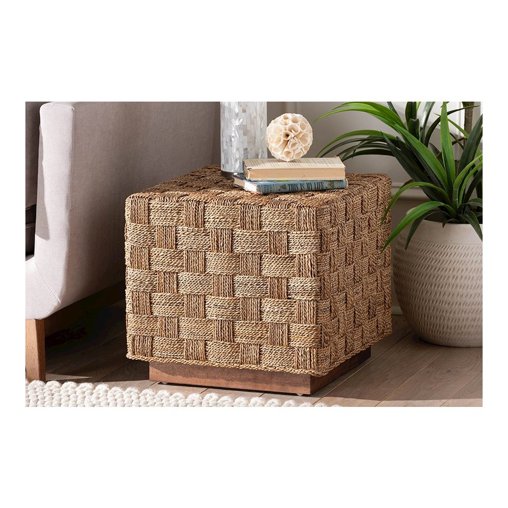 bali & pari Karina Bohemian Natural Seagrass End Table