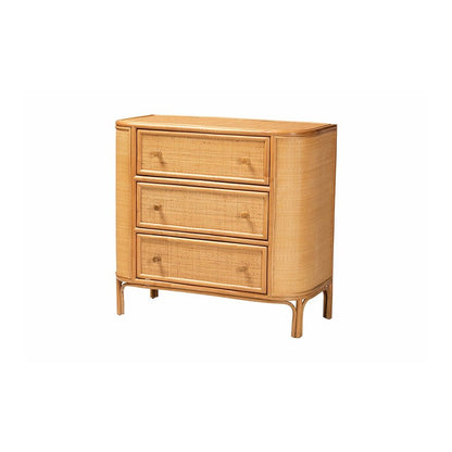 Radenza Bohemian Light Honey Rattan 3-Drawer Storage Cabinet