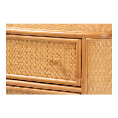 Radenza Bohemian Light Honey Rattan 3-Drawer Storage Cabinet