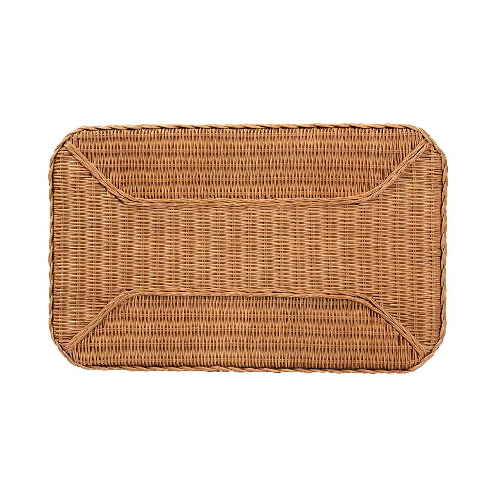 Minahasa Bohemian Light Honey Braided Rattan Side Table