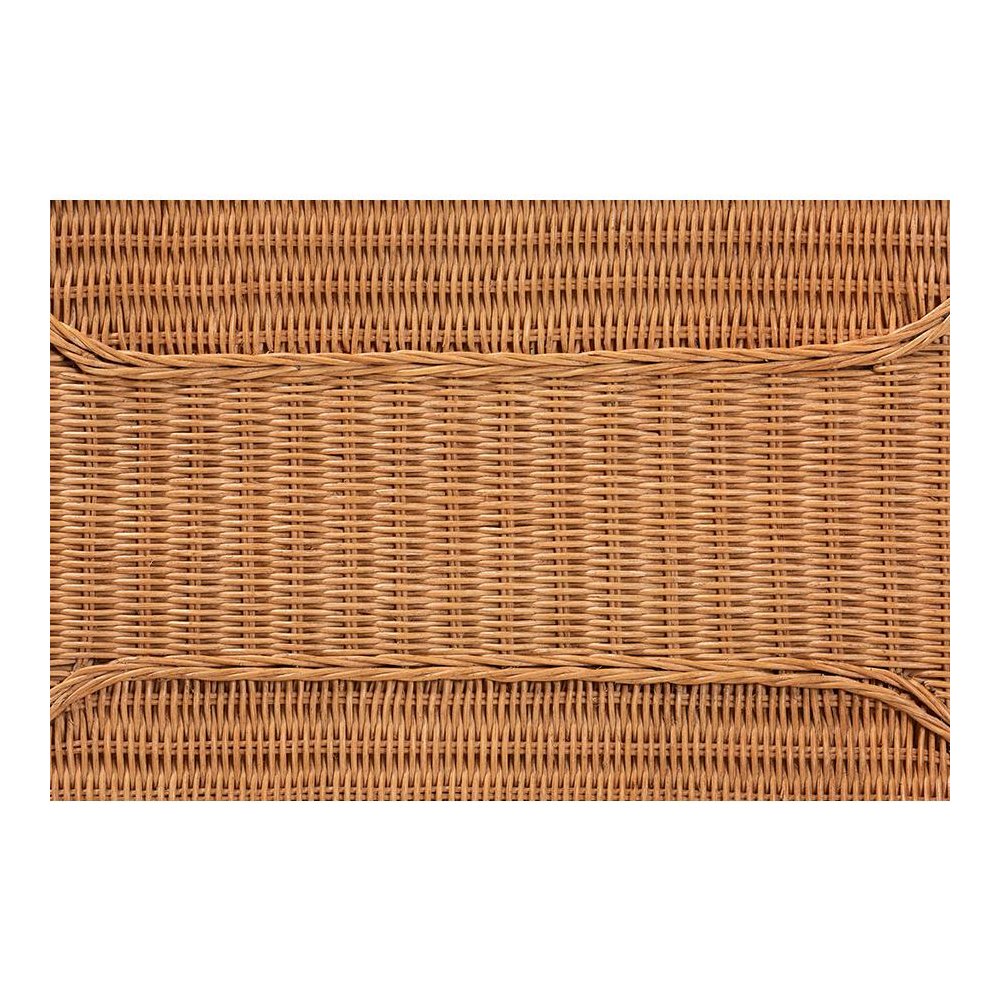Minahasa Bohemian Light Honey Braided Rattan Side Table