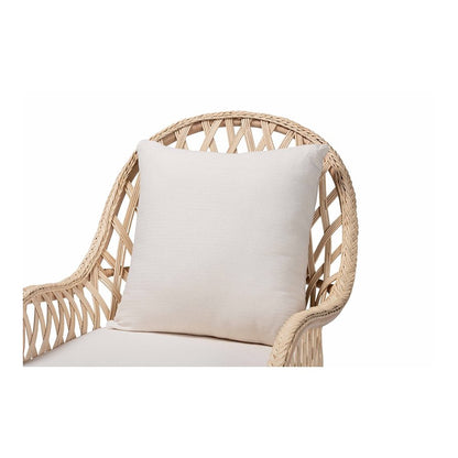 Florence Bohemian Ivory Braided Rattan Arm Chair