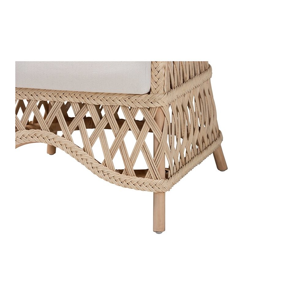 Florence Bohemian Ivory Braided Rattan Arm Chair