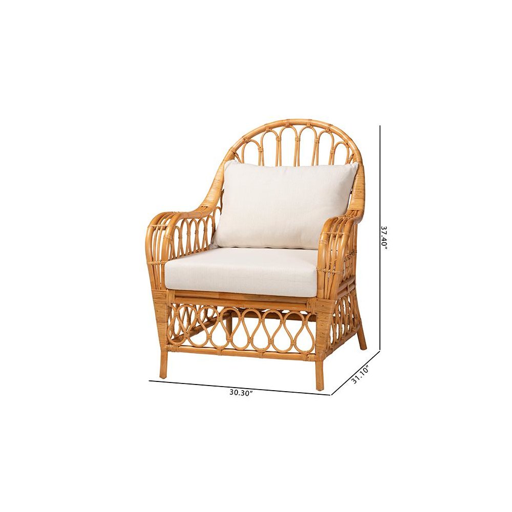 Reina Bohemian Light Honey Rattan Arm Chair