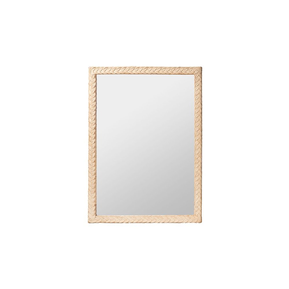 Lanica Japandi Sun Bleached Rattan Wall Mirror