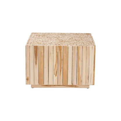 Bohemian Natural Teak Wood Coffee Table with Unique Repurposed Wood Logs