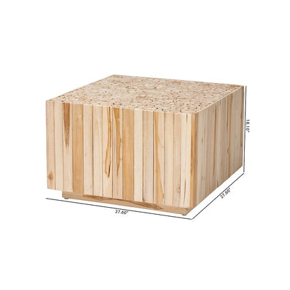 Bohemian Natural Teak Wood Coffee Table with Unique Repurposed Wood Logs