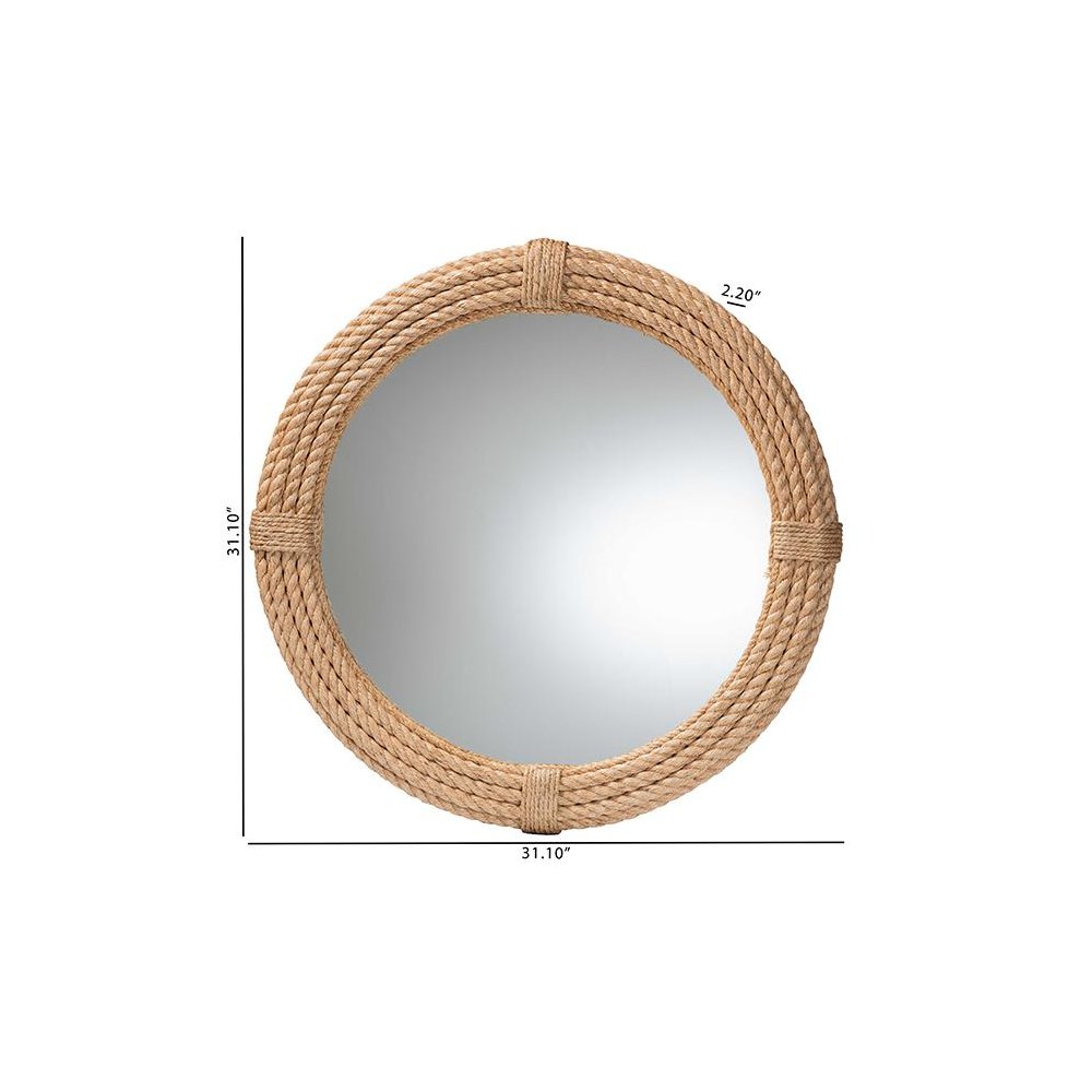 Manila Bohemian Woven Rope Accent Wall Mirror