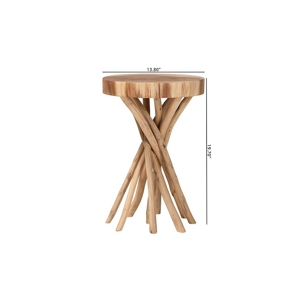 Liberte Natural Teak Wood End Table
