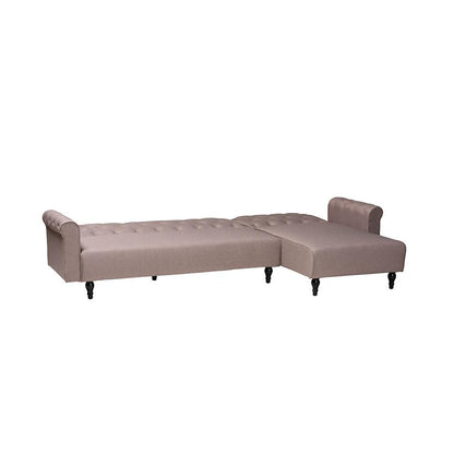 Chesterfield Retro-Modern Clay Fabric Upholstered Convertible Sleeper Sofa