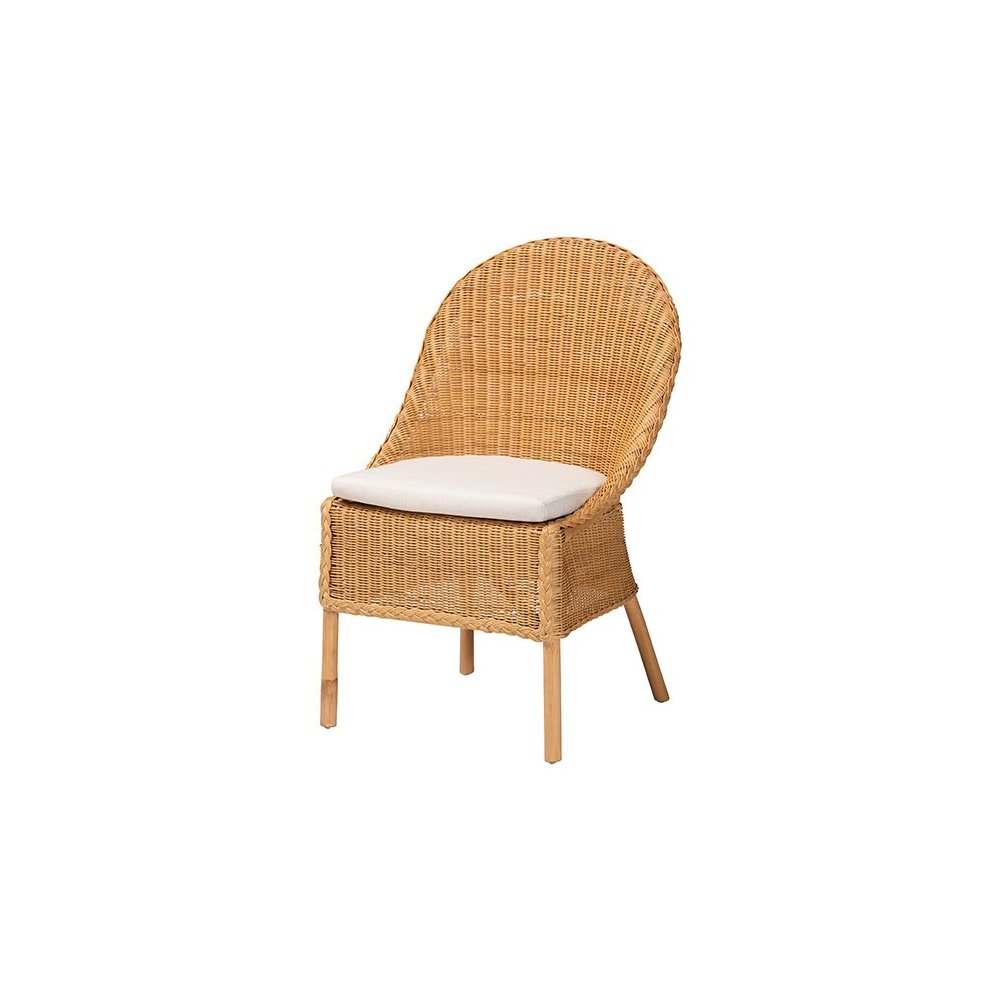 bali & pari Camelia Bohemian Light Honey Rattan Dining Chair