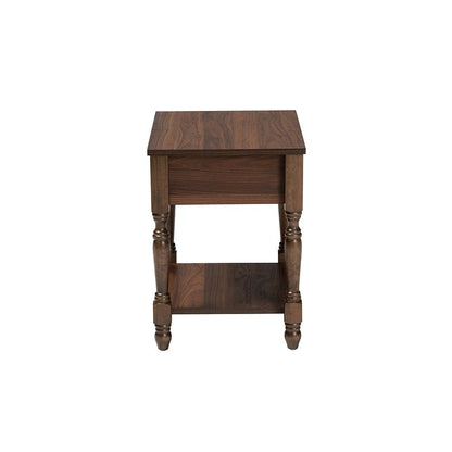 Roden Transitional Dark Brown Nightstand with Rattan