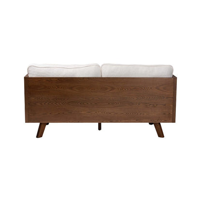 Uriel Mid-Century Modern Cream Boucle Fabric Sofa