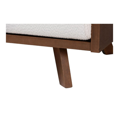 Uriel Mid-Century Modern Cream Boucle Fabric Sofa