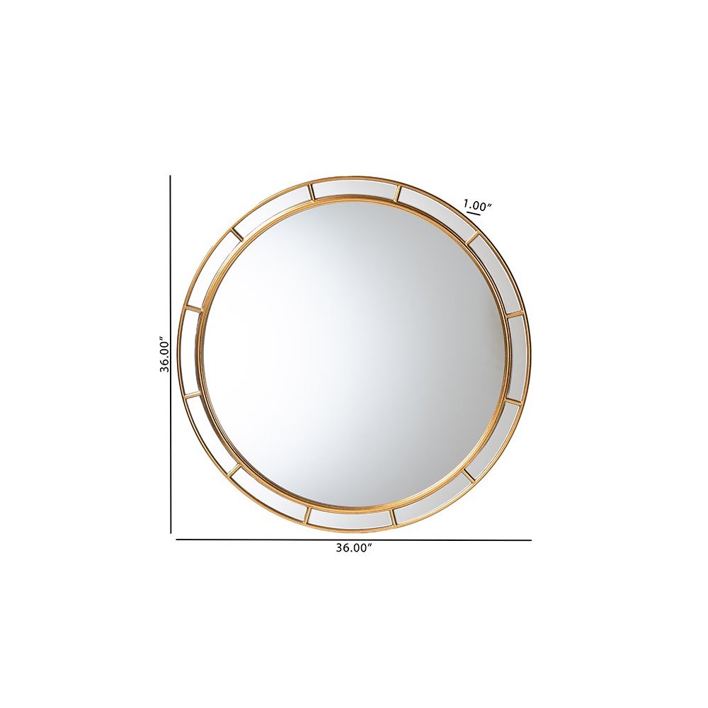 Ulvi Antique Goldleaf Round Accent Mirror