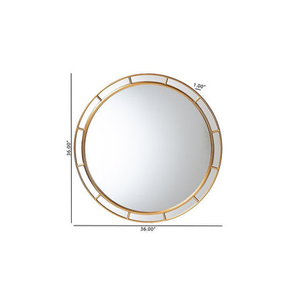 Ulvi Antique Goldleaf Round Accent Mirror