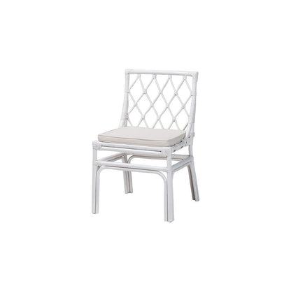 Carwyn Bohemian White Rattan Dining Chair