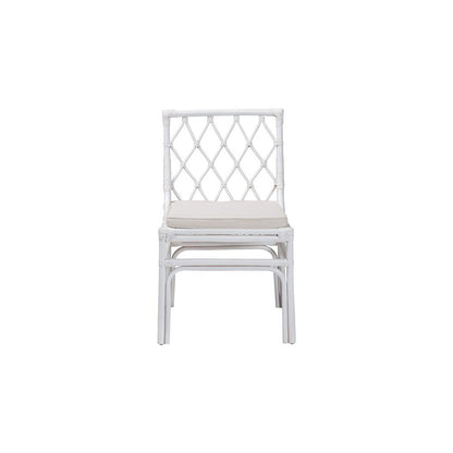 Carwyn Bohemian White Rattan Dining Chair