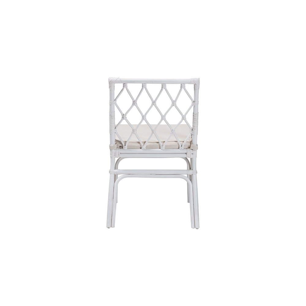 Carwyn Bohemian White Rattan Dining Chair