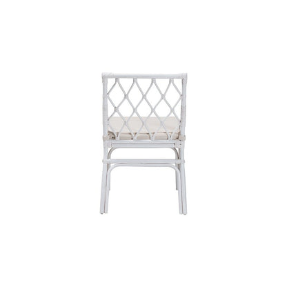 Carwyn Bohemian White Rattan Dining Chair
