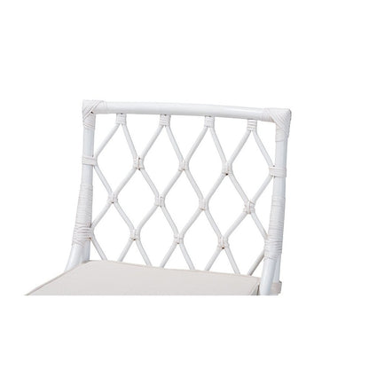 Carwyn Bohemian White Rattan Dining Chair