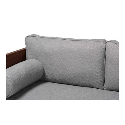 Uriel Mid-Century Modern Grey Boucle Fabric Sofa