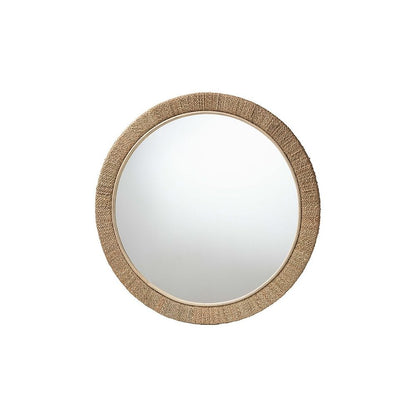Geralyn Japandi Natural Seagrass Round Wall Mirror