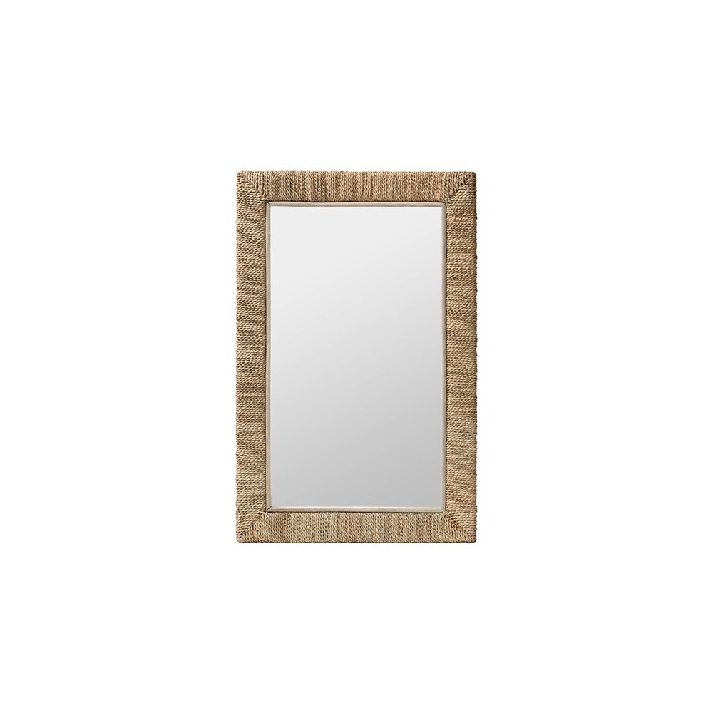Geralyn Japandi Natural Seagrass Rectangular Wall Mirror