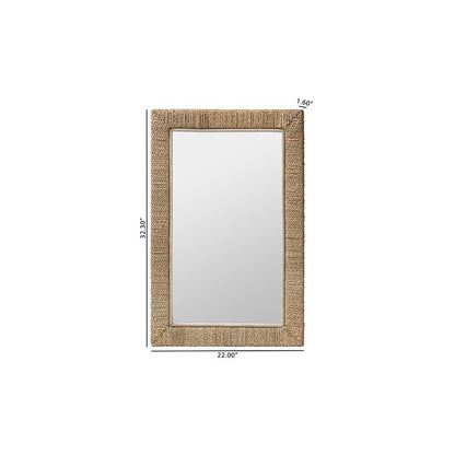 Geralyn Japandi Natural Seagrass Rectangular Wall Mirror