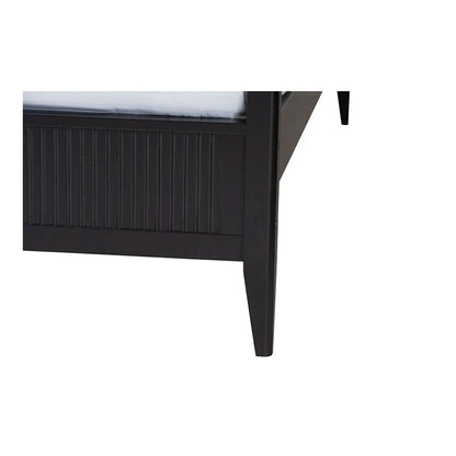 Primrose Mid-Century Black Fluted Wood King Size 4-Piece Canopy Bedroom Set
