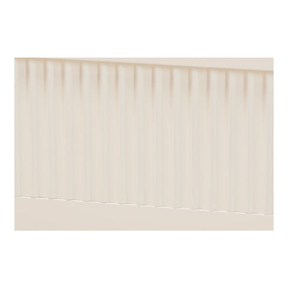 Primrose Mid-Century Ivory Fluted Wood King Size Canopy Bed