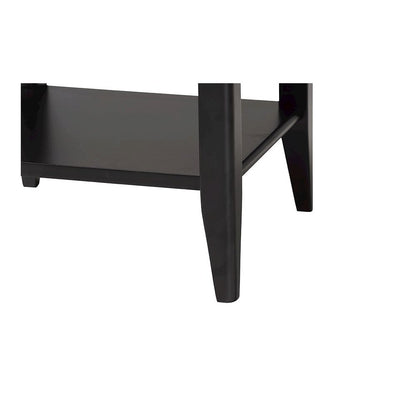 Primrose Mid-Century Black Fluted Wood 1-Drawer Nightstand
