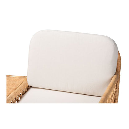 Pakis Bohemian Light Honey Rattan Tete-a-Tete Sofa