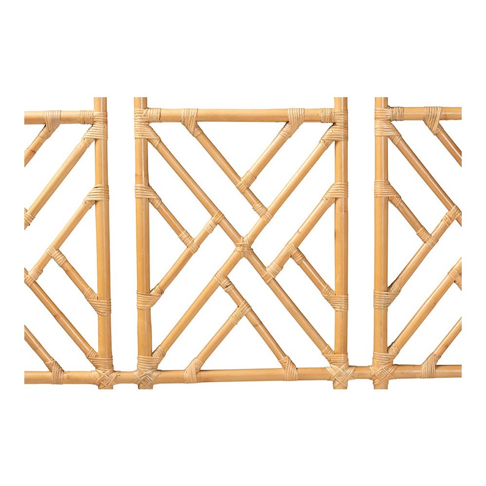 Karavo Bohemian Natural Rattan Queen Size Standalone Headboard