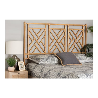 Karavo Bohemian Natural Rattan Queen Size Standalone Headboard