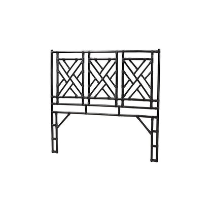 Karavo Bohemian Black Natural Rattan Queen Size Standalone Headboard