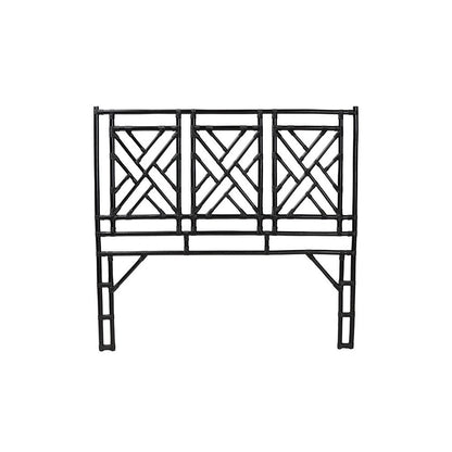 Karavo Bohemian Black Natural Rattan Queen Size Standalone Headboard