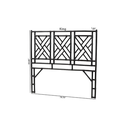 Karavo Bohemian Black Natural Rattan Queen Size Standalone Headboard