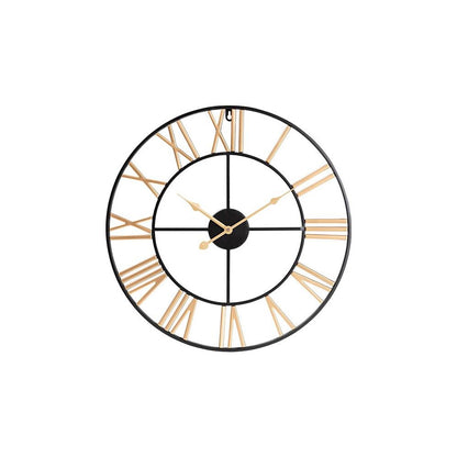 Baxton Studio Auden Modern Industrial Two-Tone Black and Gold Metal Wall Clock