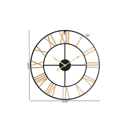 Baxton Studio Auden Modern Industrial Two-Tone Black and Gold Metal Wall Clock